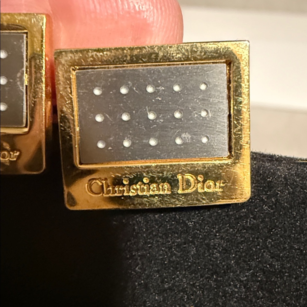 Dior Authentic Silver and Gold Cufflinks with Tie Pin - Picture 5 of 7